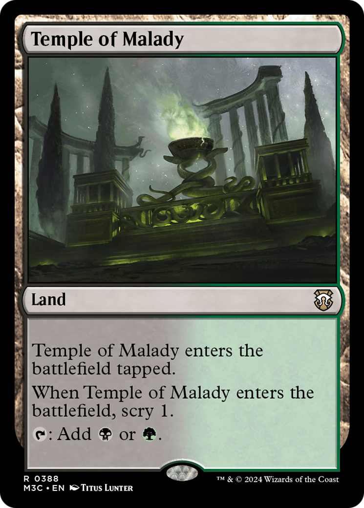 Temple of Malady (Ripple Foil) [Modern Horizons 3 Commander]