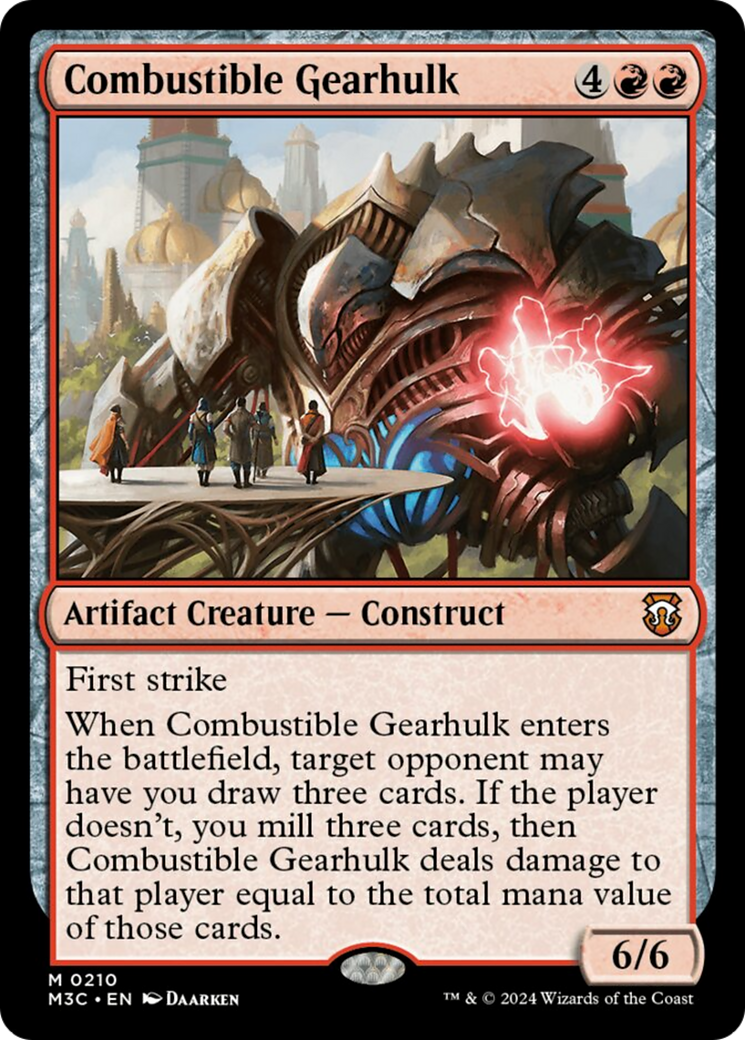 Combustible Gearhulk (Ripple Foil) [Modern Horizons 3 Commander]