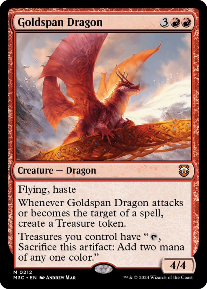 Goldspan Dragon (Ripple Foil) [Modern Horizons 3 Commander]
