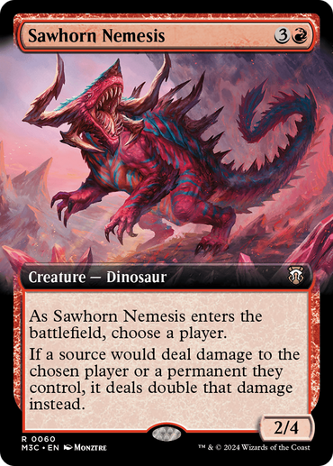 Sawhorn Nemesis (Extended Art) (Ripple Foil) [Modern Horizons 3 Commander]