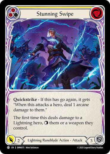 Stunning Swipe (Yellow) [OMN075] (Omens of the Third Age)  Rainbow Foil