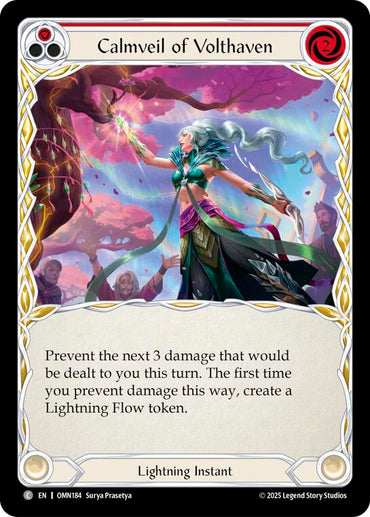 Calmveil Of Volthaven (Red) [OMN184] (Omens of the Third Age)  Rainbow Foil