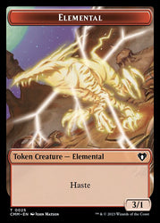 Clue // Elemental (0025) Double-Sided Token [Commander Masters Tokens]