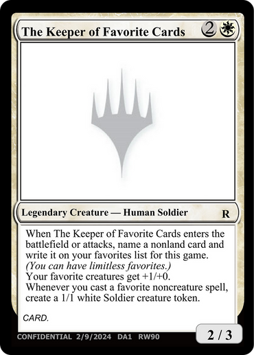 The Keeper of Favorite Cards [Unknown Event]