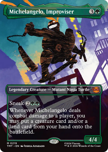 Michelangelo, Improviser (Borderless) [Teenage Mutant Ninja Turtles]