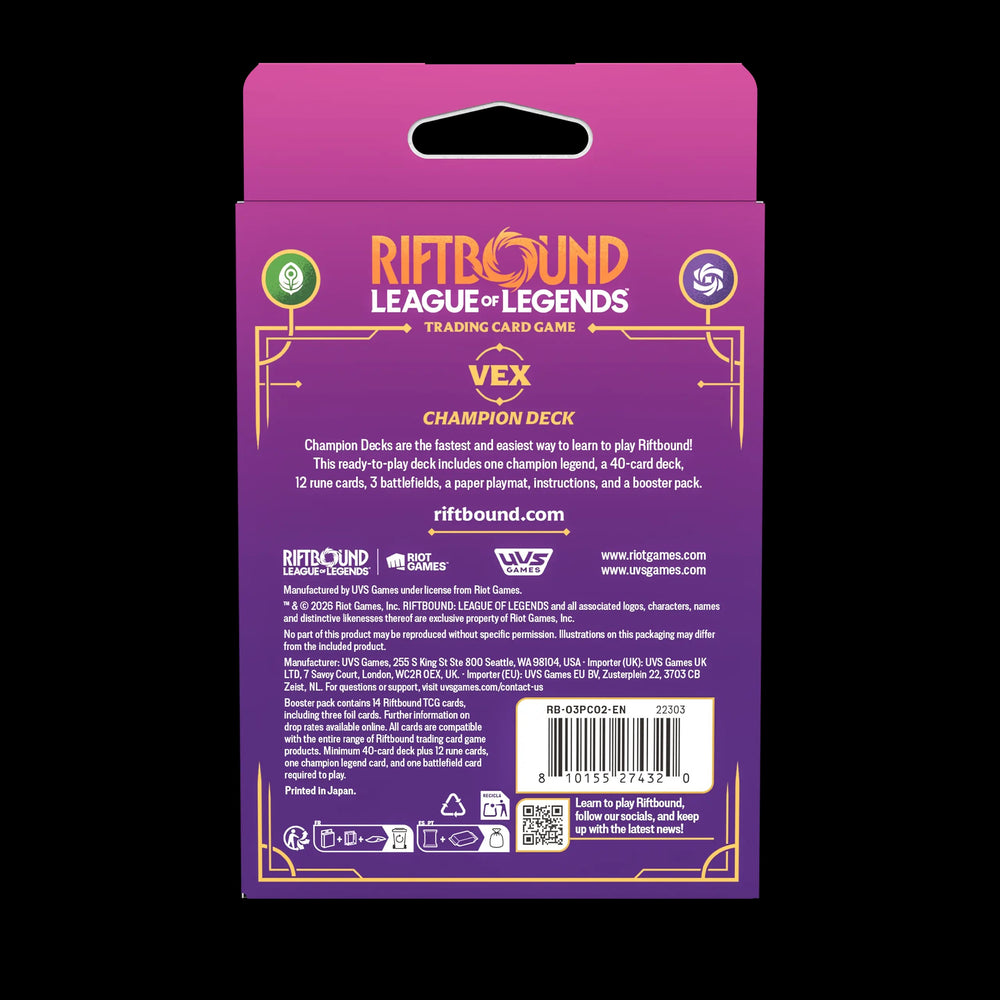 Riftbound - Unleashed - Champion Deck: Vex Display