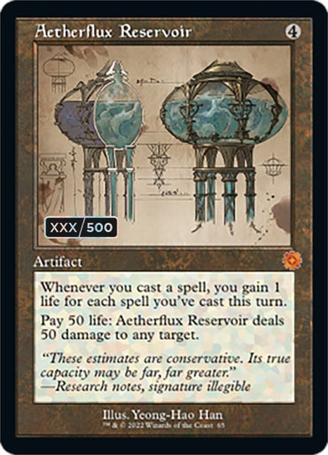 Aetherflux Reservoir (Retro Schematic) (Serial Numbered) [The Brothers' War Retro Artifacts]