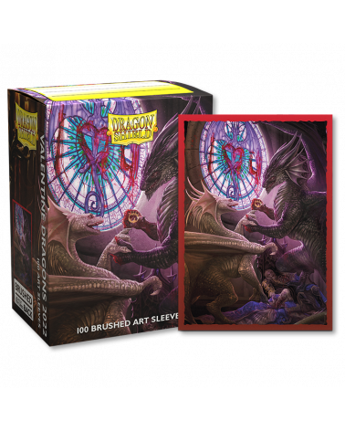 Dragon Shield Brushed - Art - Valentine Dragons 2022