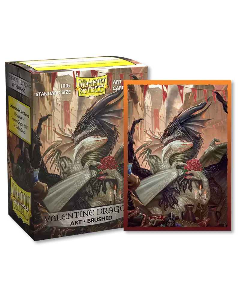 Dragon Shield Brushed - Art - Valentine Dragons 2021
